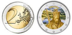 Commémorative 2 euros Andorre 2022 UNC en couleur type C - Légende de Charlemagne