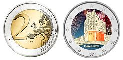 Commémorative 2 euros Allemagne 2023 UNC en couleur type A - Hambourg