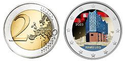 Commémorative 2 euros Allemagne 2023 UNC en couleur type C - Hambourg