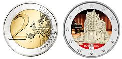 Commémorative 2 euros Allemagne 2023 UNC en couleur type D - Hambourg