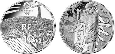 Commémorative 10 euros Argent Sport Golf France 2023 BE - Monnaie de Paris