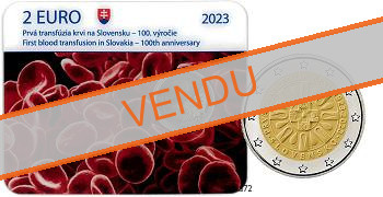 Commémorative 2 euros Slovaquie 2023 BU Coincard - 100 ans de la transfusion sanguine