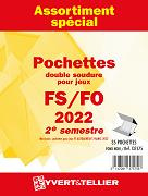 Assortiment de 35 Pochettes Yvert et Tellier double soudures fond noir pour timbres gommés - 2ème Semestre 2022
