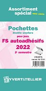 Assortiment de 5 Pochettes Yvert et Tellier double soudures fond noir pour timbres autoadhésifs - 2ème Semestre 2022