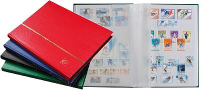 Classeur de poche 16 pages blanches pour timbres avec bandes cristal