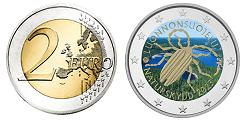 Commémorative 2 euros Finlande 2023 UNC en couleur type C - Protection de la Nature