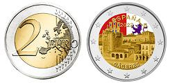 Commémorative 2 euros Espagne 2023 UNC en couleur type C - Vieille ville de Caceres