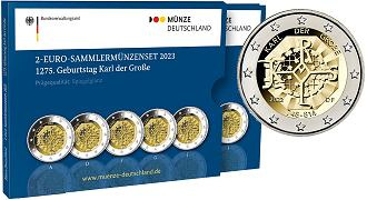 Commémorative 2 euros Allemagne 2023 BE Coincard - Charlemagne - 5 ateliers