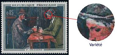 Variété Les Joueurs de cartes de Paul Cézanne - 0.85f polychrome avec Bandeau blanc au front