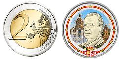 2 euros Espagne 2014 UNC en couleur type A - Effigie du roi Juan Carlos