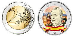 2 euros Espagne 2014 UNC en couleur type B - Effigie du roi Juan Carlos