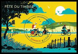 Bloc Fete du Timbre Cyclotourisme 2023 - bloc de 1 timbre
