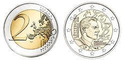 Commémorative 2 euros Luxembourg 2023 UNC - Grand Duc Henri membre du COI
