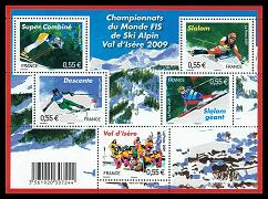 Bloc Ski Alpin - Championnat du monde 2009 - 5 timbres