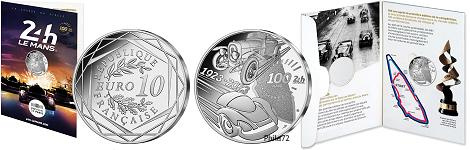 Commémorative 10 euros Argent 100 ans des 24h du Mans 2023 - Monnaie de Paris