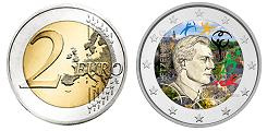 Commémorative 2 euros Luxembourg 2023 UNC couleur type C - Grand Duc Henri