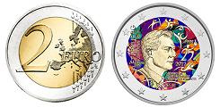 Commémorative 2 euros Luxembourg 2023 UNC couleur type D - Grand Duc Henri