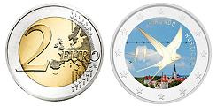 Commémorative 2 euros Estonie 2023 UNC en couleur type C - Hirondelle Rustique