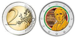 Commémorative 2 euros Italie 2023 UNC en couleur type B - Alessandro Manzoni