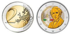 Commémorative 2 euros Italie 2023 UNC en couleur type C - Alessandro Manzoni