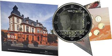 Coffret série monnaies euro Luxembourg 2023 BU - Ville Wiltz (Version Chambre des Députés)