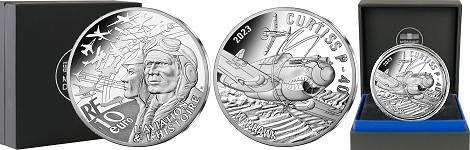 Commémorative 10 euros Argent Le Curtiss P-40 2023 BE - Monnaie de Paris