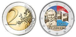 Commémorative 2 euros Luxembourg 2022 UNC couleur type D - Drapeau Tricolore