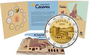 Coffret série monnaies euro Espagne 2023 BU - Vieille Ville de Caceres