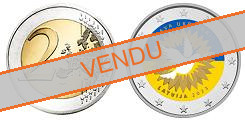 Commémorative 2 euros Lettonie 2023 UNC en couleur type C - Un tournesol pour l'Ukraine