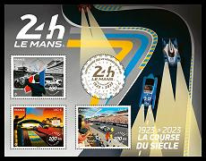 Bloc 100 Ans des 24h du Mans 2023 - bloc feuillet de 4 timbres