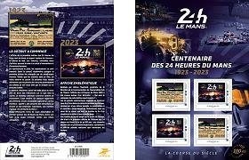 Collector Centenaire 24h du Mans 2023 tirage autoadhésif - bloc 4 timbres TVP 20g - lettre international