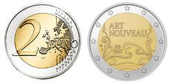 Commémorative 2 euros Belgique 2023 UNC - Art Nouveau