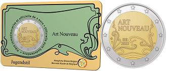 Commémorative 2 euros Belgique 2023 BU Coincard Française - Art Nouveau