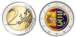 Commémorative 2 euros Espagne 2023 UNC en couleur type B - Présidence de l'UE