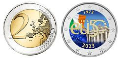 Commémorative 2 euros Irlande 2023 UNC en couleur type D - Adhésion à l'UE