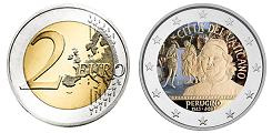 Commémorative 2 euros Vatican 2023 UNC en couleur type C - Mort du Pérugin