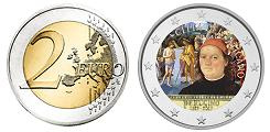 Commémorative 2 euros Vatican 2023 UNC en couleur type D - Mort du Pérugin