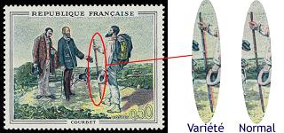 Variété Bonjour M.Courbet ! de Courbet - 0.50f polychrome avec Double Baton