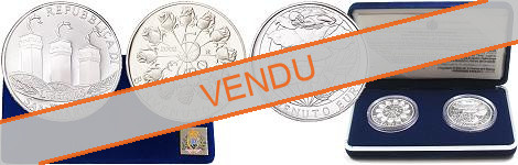 Commémorative 10 et 5 euros Argent Saint-Marin 2002 Belle Epreuve - Bienvenue à l'Euro