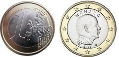 Pièce officielle de 1 euro Monaco 2023 UNC - Prince Albert II