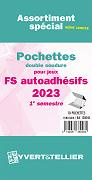 Assortiment de 10 Pochettes Yvert et Tellier double soudures fond noir pour timbres autoadhésifs - 1er Semestre 2023