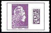 Marianne l'Engagée 2019 tirage autoadhésif - TVP 20g - international violet avec a de Philaposte