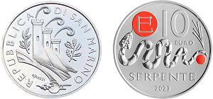 Commémorative 10 euros Saint-Marin 2023 UNC - Le Serpent