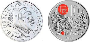 Commémorative 10 euros Saint-Marin 2023 UNC - Le Dragon