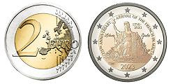 Commémorative 2 euros Malte 2023 UNC - Napoléon Bonaparte