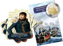 Commémorative 2 euros Malte 2023 BU Coincard - Napoléon Bonaparte