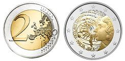 Commémorative 2 euros Malte 2023 UNC en couleur type C - Nicolas Copernic