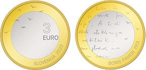 Commémorative 3 euros Slovénie 2023 UNC - Boris Pahor