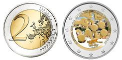 Commémorative 2 euros Chypre 2023 UNC en couleur type B - Banque Centrale de Chypre