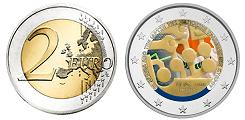 Commémorative 2 euros Chypre 2023 UNC en couleur type C - Banque Centrale de Chypre